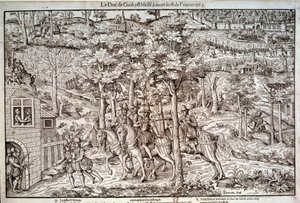 Guerras de religião 1562-1598 "Assassinato de François I de Lorena (1519-1563) Segundo Duque de Guise em 18/02/1563. Um líder católico, foi morto pelo calvinista Jean de Poltrot de Mere ou Merey. Gravura do século XVI. Paris, B.N. de Unknown artist