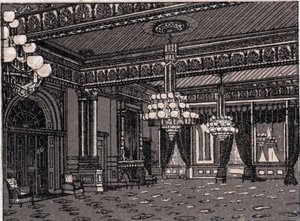 Washington, Estados Unidos: vista da Sala Leste, Casa Branca. in "O mundo ilustra 168 vistas" Sem data (final do século XIX) de Unknown artist