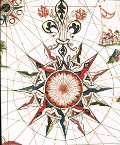 Rosa do Vento (Detalhe do portulano de Castellini de Unknown artist