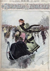Diversão de Inverno. Os patinadores. A aguarela do Sr. Vallet para o sol de domingo. 10 de Janeiro de Unknown artist