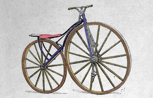 Modelo velocipédico de madeira. Pierre Michaux, inventou o pedal no início da década de 1860. de Unknown artist