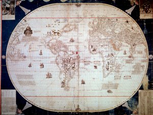 Mapa mundial do navegador Sebastiano Caboto (Sebastien Cabot) (1476-1557) 1544. Paris, B.N. de Unknown artist