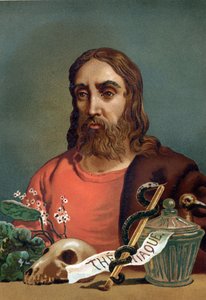 retrato de Claude Galien (Klaudios Galenos ou Claudio Galeno ou Claudius Galenus ou Galen, v. 131 - v. 201), médico grego. após "La Ciencia y sus Hombres" de Louis Figuier. Barcelona 1881 de Unknown artist