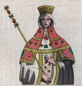 retrato de Eudokia (ou Eudocia) Ingerina (Eudocia Ingerina) (c. 840 - c. 882) esposa do imperador bizantino Basiléia I - gravura de "Usos e costumes de todos os povos do universo". Ou História do Governo, Leis, Milícias, Religião de Unknown artist