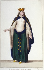 retrato de Saint Radegonde (ca. 520-587), rainha dos Francos, esposa de Clotaire (Clothaire) I, gravura de 1830 de Unknown artist