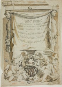 Desenho da página de rosto do manual de guitarra de Ferdinando Valdambrini de Unknown Italian
