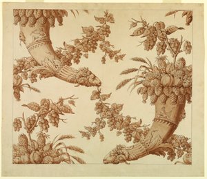 Desenho, Cartoon for Silk Damask:, 1800-1815