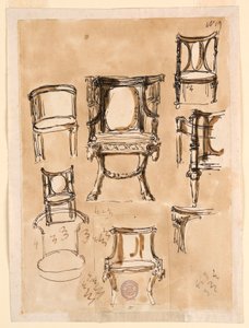 Desenho, Cadeiras, 1780-1790