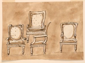 Desenho, Cadeiras, 1780-90 de Unknown artistUnknown artist