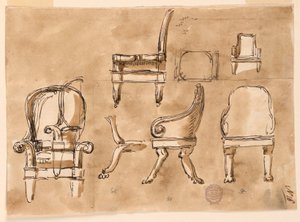 Desenho, Cadeiras, 1780-90 de Unknown artistUnknown artist