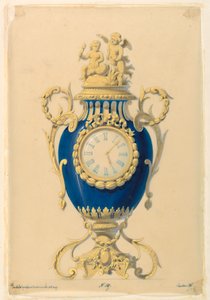 Desenho, Relógio numa Porcelana, ca. 1855 de Unknown artistUnknown artist