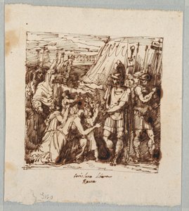 Desenho, Coriolanus Agrees to Lift the Siege of Rome (Coriolano concorda em levantar o cerco de Roma), finais do século XIX de Unknown artistUnknown artist