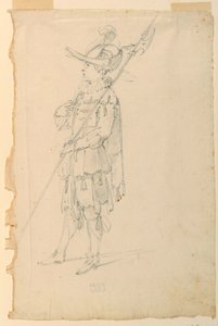 Desenho, Design de trajes: Um alabardeiro para um ballet, ca. 1720