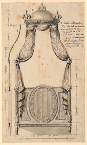 Desenho, Projeto para uma cama no estilo polaco, 1780