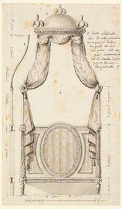Desenho, Projeto para uma cama no estilo polaco, 1780