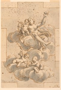 Desenho, Projeto para uma pintura de teto, Vénus, Cupido e Putti, 1700-29