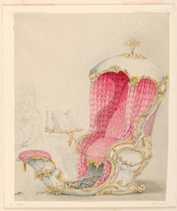 Desenho, Projeto de uma Chaise Lounge, ca. 1810 de Unknown artistUnknown artist