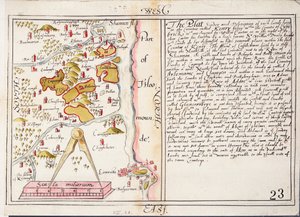 Mapa do século XVI do condado de Limerick, Irlanda, c.1588 (papel, linho) de Unknown artist