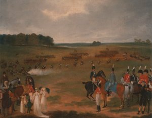 Uma Revisão da Cavalaria e Artilharia Voadora Voluntária de Londres em Hyde Park em 1804 de Unknown artist