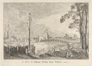 Uma Vista da Ponte Fulham de Putney de Unknown artist
