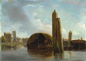Uma Vista de Lambeth de Unknown artist