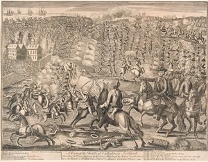  Uma vista da batalha de Culloden na Escócia , 1746 de Unknown