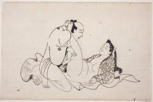 Uma folha de um álbum de shunga de Unknown artist
