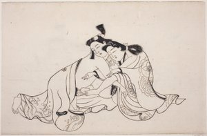 Uma folha de um álbum de shunga de Unknown artist