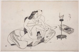 Uma folha de um álbum de shunga de Unknown artist