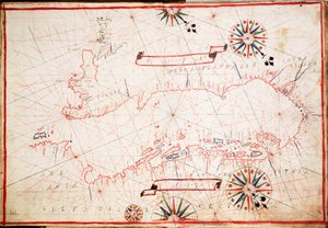 Carta do Adriático, c.1620 (velino) de Unknown artist