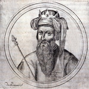 Amedee VIII (1383-1451), Conde então Duque de Sabóia, último antípope sob o nome de Félix V. Gravura em "História Genealógica da Real Casa de Sabóia" por Samuel Guichenou, Lyon 1660. de Unknown artist