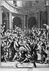 André Vésale (1514-1564), fundador da anatomia moderna, professor de anatomia e cirurgia (Em latim: Andrea Vesalius, em holandês: Andries Van Wesel). de Unknown artist