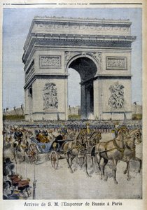 Chegada do Imperador russo Nicolau II a Paris - no "Le Petite Journal" de 11/10/1896 de Unknown artist