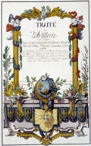 Tratado de Artilharia - frontispício do "Tratado de Artilharia", de François Lingier, Estrasburgo de Unknown artist