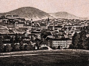 Baden Baden (Baden-Baden), Alemanha: vista da cidade (Vista Geral). em "O mundo ilustra 168 vistas" Sem data (final do século XIX) de Unknown artist