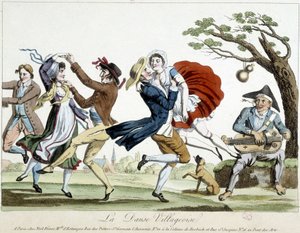 Baile: dança de aldeia - n.d., final do século XVIII, Carnavalet. de Unknown artist