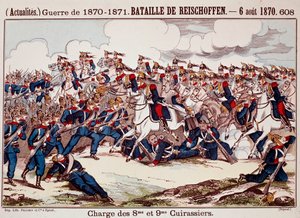 Batalha de Valor, em 6 de Agosto de 1870, nas etapas iniciais da Guerra Franco-Prussiana (Gravura) de Unknown artist