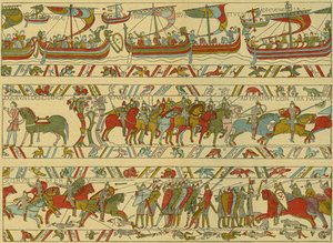 Tapeçaria Bayeux. Ataque normando. de Unknown artist