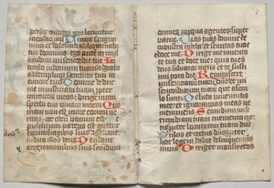 Bifólio de um Livro de Horas: Texto (verso) de Unknown artist