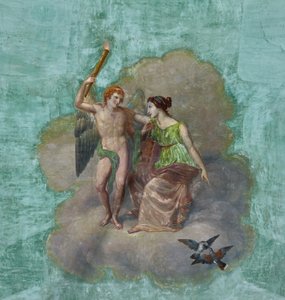 Aves, e Cupido e Psique, detalhe de 3743687 (fresco) de Unknown artist