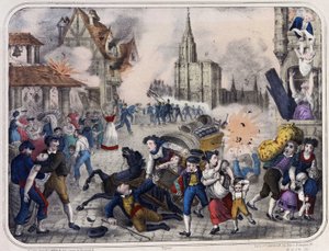 Bombardeamento de Estrasburgo pelos prussianos. 1870 de Unknown artist