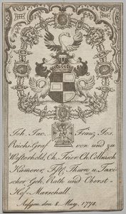 Exemplar: João. jac Franz Joseph, Conde Imperial de Westerhold de Unknown artist