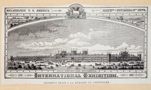 Edifício erige na memória do centenário (1776-1876) na Exposição Internacional de Filadélfia de Unknown artist