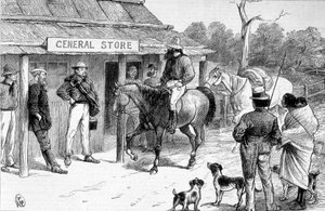 Loja Bush na Austrália, por volta de 1880. de Unknown artist