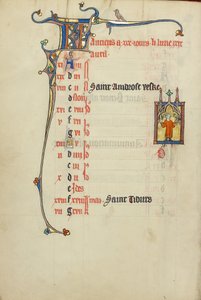 Página de calendário para abril; Colheita de flores de Unknown artist