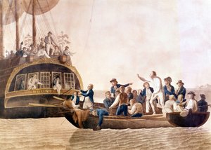 Capitão William Bligh (1754 - 1817) do Bounty abandonado pela sua tripulação. de Unknown artist