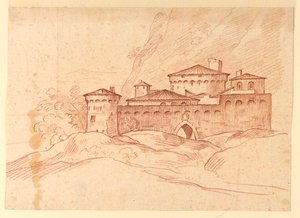 Castelo nas montanhas de Unknown artist