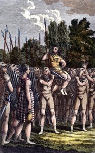 Cerimónia celta. Gravura do século XIX. de Unknown artist