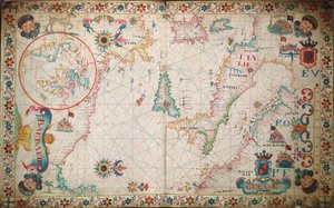 Carta do Mediterrâneo meridional e do Adriático, c.1600 (manuscrito) de Unknown artist
