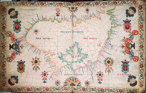Carta do Mar Negro, c.1600 (manuscrito) de Unknown artist
